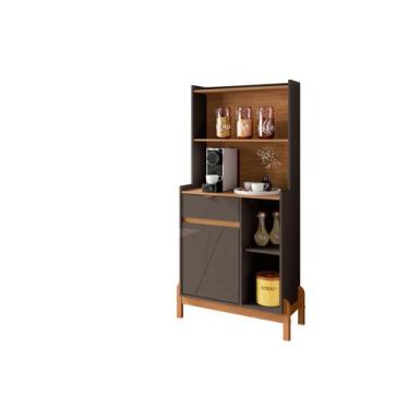 Imagem de Cantinho Do Café Bari Com 1 Gaveta E 1 Porta - JM3 Móveis, Cinza Pérol