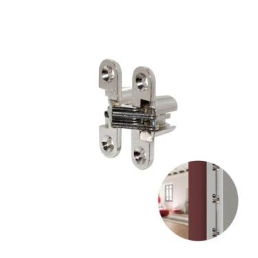 Imagem de Dobradiça Invisível Porta 45 X 12mm F0042 Aço Cromado - Hardt