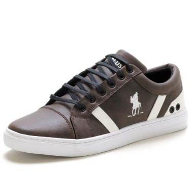 Imagem de Sapatênis Casual Masculino Polo Plus, Marrom, 40, Masculino