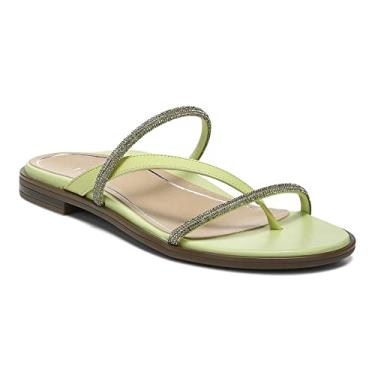 Imagem de Vionic Sandália feminina Citrine Prism Flat Comfort - Sandálias deslizantes de caminhada que incluem uma palmilha ortopédica e sola acolchoada para suporte de arco, larguras médias e largas, Limão