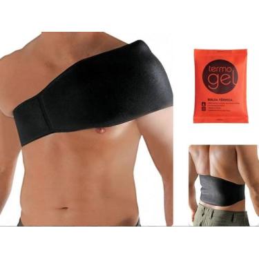 Imagem de Kit Cinta Multiuso Para Bolsa Termica Gel Tamanho Grande Preto + Bolsa