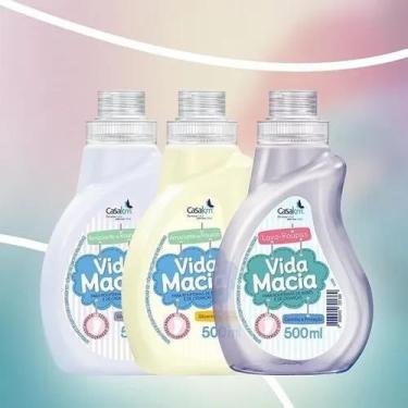 Imagem de Kit 9 Vida Macia 3 Lava Roupa 6 Amaciante Amêndoa Camomila 500ml - Cas