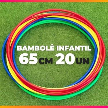 Imagem de Kit 20 Bambolês Infantil Exercicios Fitness Colorido 65cm Reforçado - 
