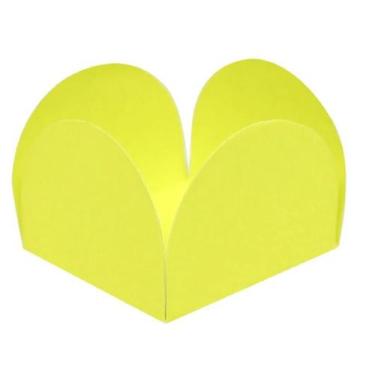 Imagem de Porta Forminha 4 Pétalas Liso Amarelo Neon - 50 unidades - NC Toys