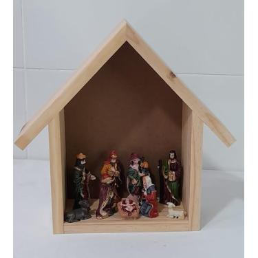 Imagem de Casinha Presépio de Natal Madeira Pinus Decorativa Oferta! - Sivas Pet