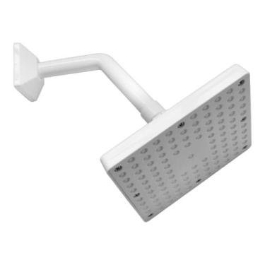 Imagem de Ducha Quadrada Articulada Abs Branco 6 Polegadas Parede de 1/2 Cano In