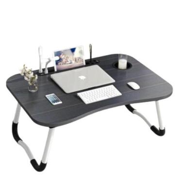 Imagem de Mesa para notebook home office com usb ventilador iluminação cama sofa