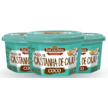 Imagem de Kit 3 pastas exclusiva original castanha de caju com coco 200g - dacol