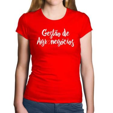 Imagem de Baby Look Algodão Gestão de agronegócios por amor - Foca na Moda, Verm