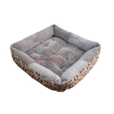 Imagem de Cama Caminha Cão Cães Gato Grande 70cm x 70cm Cachorro Cama Pet Acolch