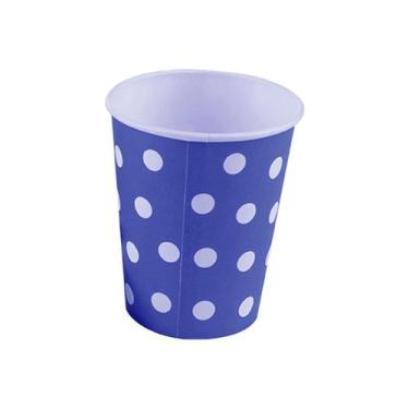 Imagem de Copo papel Poa Azul Biodegradável - 10 un - 270 ml - Silver Festas