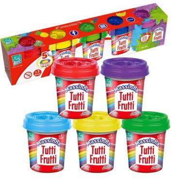 Imagem de Massinha De Modelar Tutti Frutti Kit 5 Cores 50g - Super Toys - Supert