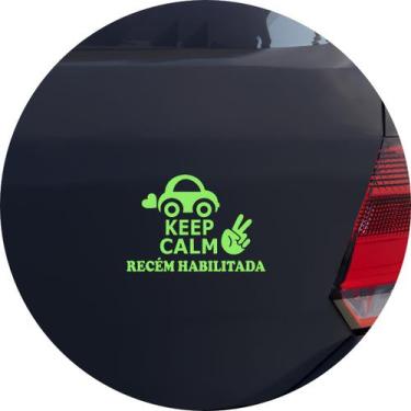 Imagem de Adesivo de Carro Keep Calm Recém Habilitada - Cor Verde Claro - Melhor