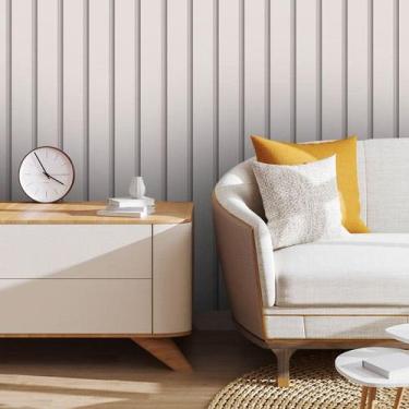 Imagem de Papel de Parede Adesivo Vinilico Madeira Ripado Claro 3m - 7decorstore