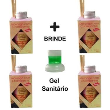 Imagem de 4 Aromatizador Ambiente 100ml Perfume Casa Difusor Vareta Aromatizante