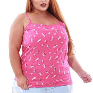 Imagem de Blusa Regata Básica Plus Size Viscose Estampa Floral - LE JULIE, G3, F