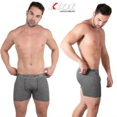 Imagem de Kit 12 Cuecas Boxer Adulto Klot - Box Mescla Listrada, GG