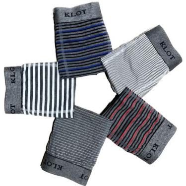 Imagem de Kit 15 Cuecas Boxer Adulto Klot - Box Mescla Listrada, M