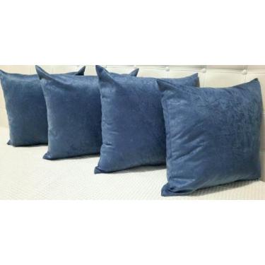 Imagem de Kit 4 Capas De Almofadas Decorativas Sued Lisas 45x45 Lindas - INGRID 