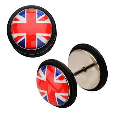 Imagem de Brincos falsos de aço inoxidável da Copa do Mundo do Reino Unido Inox, Aço inoxidável, Sem pedra