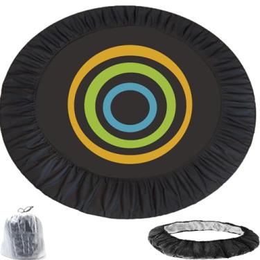 Imagem de WDMXSG Capa de mola de mini trampolim para substituição de acessórios de almofada pequena para tecido Oxford 900d de 96,5 cm, resistente ao desgaste e resistente a rasgos, preto