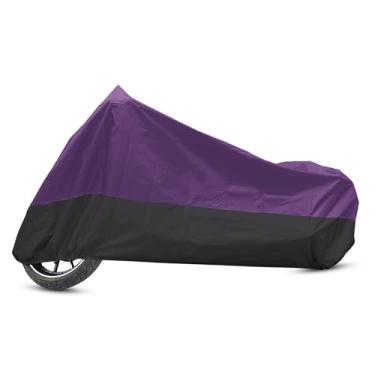 Imagem de INFINAUTO Capa para motocicleta, capa completa para motocicleta, proteção contra poeira, chuva, impermeável, 190T XXL roxo e preto para Harley a maioria dos vestidos completos Touring Cruiser scooters