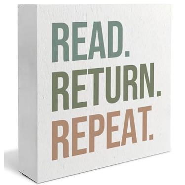 Imagem de Absnfatu Sinal de repetição de retorno de leitura - decoração de biblioteca, decoração de canto de leitura, decoração de canto de leitura, placa de biblioteca, decorações de biblioteca para escola,