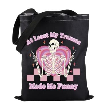 Imagem de PWHAOO At Least My Trauma Made Me Funny Mental Health Tote Bag Gift For Trauma Warrior, Bolsa Least My Trauma