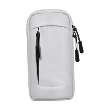 Imagem de Deevoka Braçadeira esportiva, bolsa para braço para smartphone, capa para braço de corrida, bolsa para suporte de telefone para viagens, Cinza