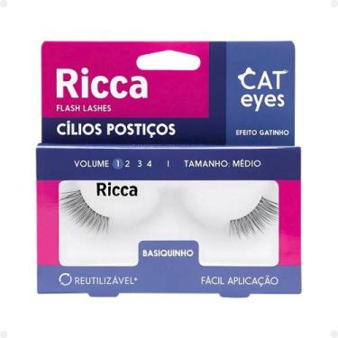 Imagem de Cílios Postiços Ricca Belliz Cat Eyes Basiquinho Vol:1 Médio Cód.2704 