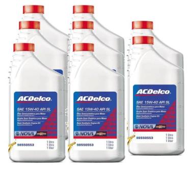 Imagem de Kit Com 8 Oleos Motor Semi-sintetico 15w40sl Kit2256 - Acdelco