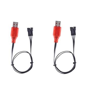 Imagem de Cecicebb Carregador USB de bateria Lipo de 7,4V 500mA 2A 2S com conector reverso SM-4P para brinquedo de brinquedo off-road com respingos de gel, pacote com 2