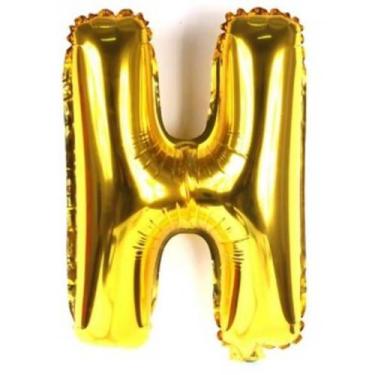Imagem de Bexiga Balão Metalizado 16 Polegadas 40cm Dourado Letra H - PB Festas