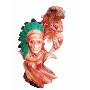 Imagem de Estatua Índio Com Águia 20 cm Resina Decor Enfeite - Althea Arte Decor