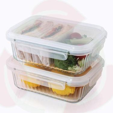 Imagem de Kit 8 Potes Hermético Desenhado 1520ml Geladeira Lancheira - Belo Vidr