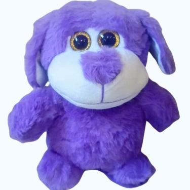 Imagem de Brinquedo Pelucia Cachorrinho Lilas Olho de Vidro 20cm para Criança Presente Decoração