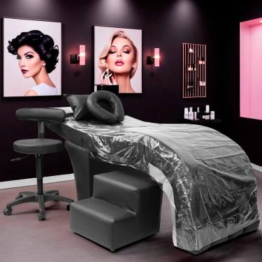 Imagem de Maca Estética Charme + Mocho + Escada + Capa Plástica Corino - SOFA STORE