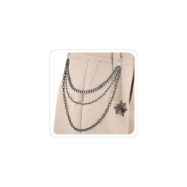 Imagem de Correntes jeans para homens e mulheres punk hip hop corrente gótica preta cruz calça corrente teia aranha rebites fantasma emoção acessórios Halloween cosplay grunge joias, Middle, Metal não precioso,