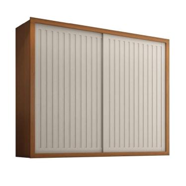 Imagem de Guarda Roupas Casal Ripado 2 Portas De Correr 6 Gavetas Coliseu Madeirado Areia Zanzini