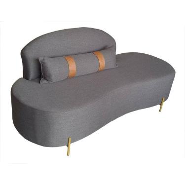 Imagem de Sofá Orgânico 2 Lugares Living Maitê 1,80m Élpis Móveis Linho Grafite