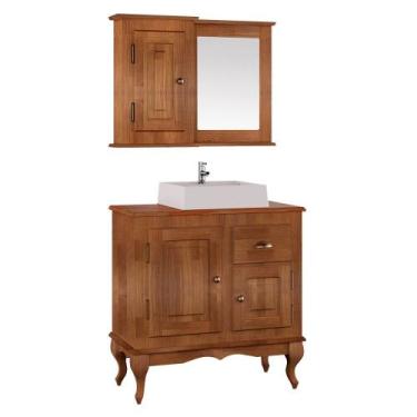 Imagem de Gabinete para Banheiro 2 Portas 1 Gaveta com Cuba e Espelheira Dália 3