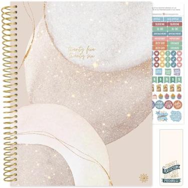 Imagem de bloom daily planners Agenda de Ano Acadêmico 2025-2026 (21,6 cm x 28 cm) (julho de 2025 a julho de 2026) - Organizador de agenda com datas semanais e mensais com adesivos - bege escovado
