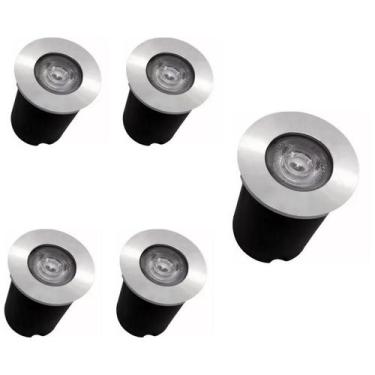 Imagem de Kit 5x Balizador Blindado Piso LED 1W IP67 Bivolt Branco Quente - Gala