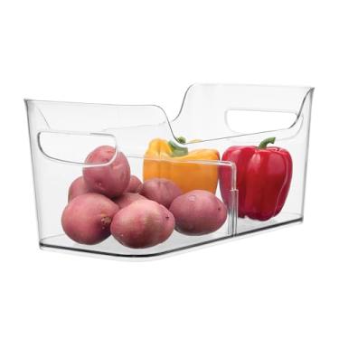Imagem de Caixa organizadora de geladeira dividida iDesign com alças – Geladeira ou freezer – Transparente