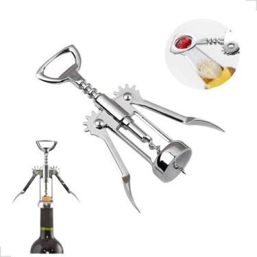 Imagem de Abridor Garrafa De Vinho Saca Rolhas Metal Inox Garçon Bar - 123ÚTIL
