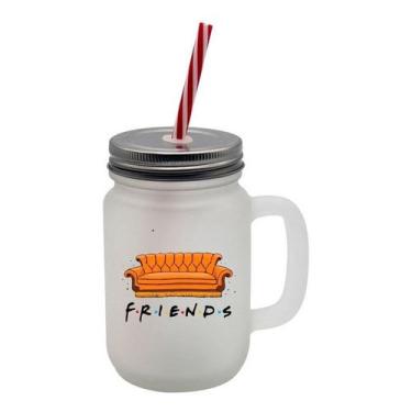 Imagem de Caneca Com Canudo Mason Jars Jarra Friends # 2