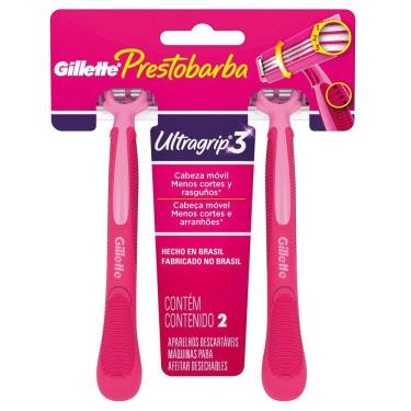 Imagem de Aparelho de Depilar Descartável Feminino Gillette Prestobarba UltraGrip3 - 2 unidades
