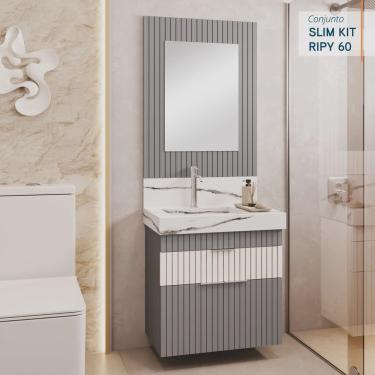Imagem de Conjunto Completo para Banheiro Slim Kit Ripy 60cm