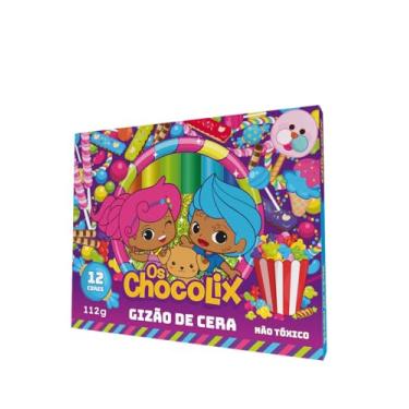 Imagem de Master, Giz de Cera, 12 cores, Chocolix, 112 gramas