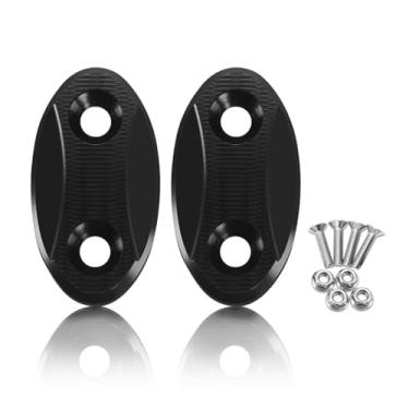 Imagem de MFGZD Placas de bloqueio de espelho de motocicleta, 2 peças de placa de base de bloco de espelho retrovisor de alumínio CNC compatível com S1000RR 2009-2018, preto